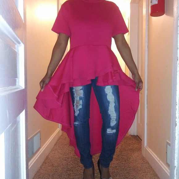 TLPUS Tops - SOLD!Beautiful Triple layer peplun long trail top.